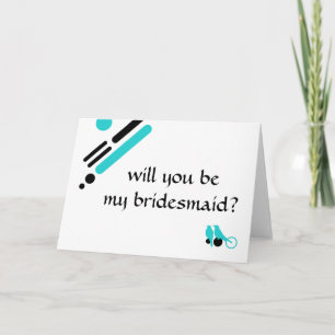be my bridesmaid mod birds invitation