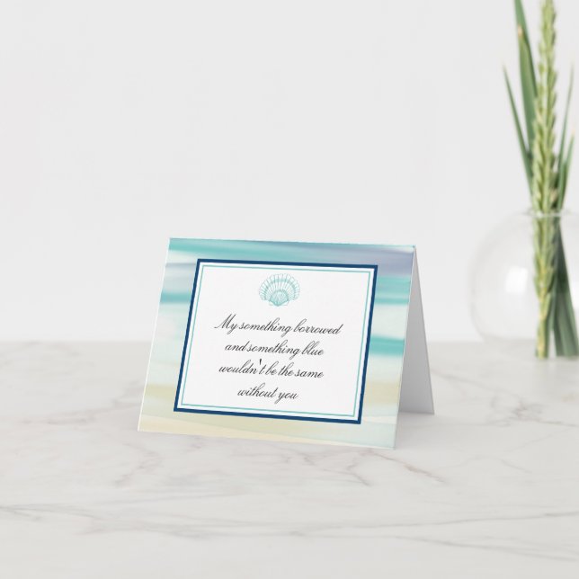 Be My Bridesmaid Ocean Watercolor & Shell Invitation (Front)