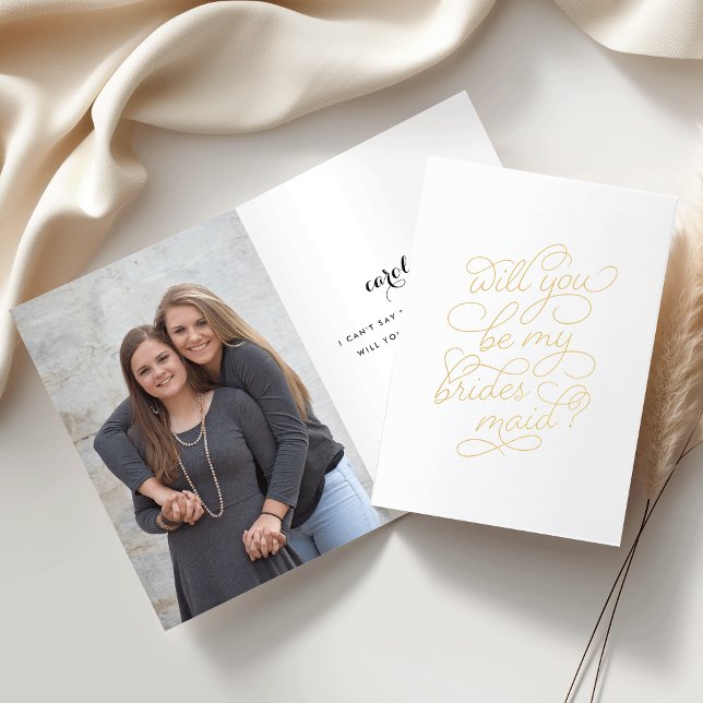 Be My Bridesmaid | Personalized Photo Gold Foil Card (Creator Uploaded)