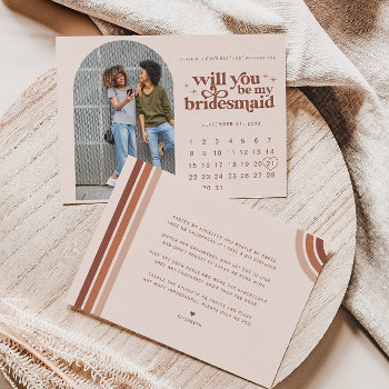 Be My Bridesmaid | Photo & Calendar  Announcement by IYHTVDesigns at Zazzle