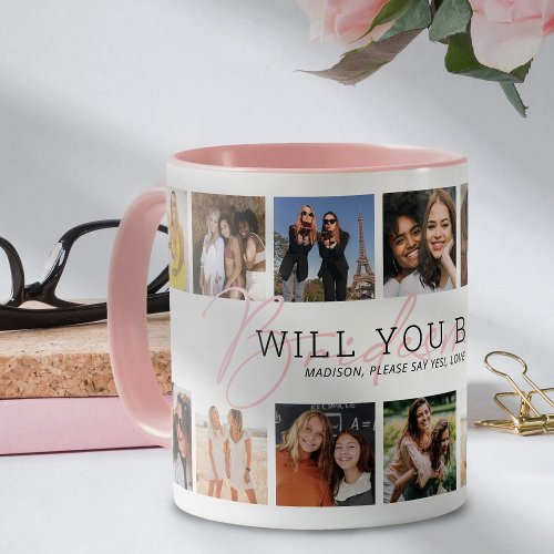 Be My Bridesmaid Photo Collage Mug