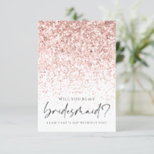 Be My Bridesmaid Pink Glitter Earring Holder