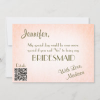 Be My Bridesmaid | Pretty Blush QR Invitation
