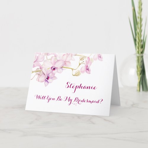 Be My Bridesmaid Purple Orchid Invitation