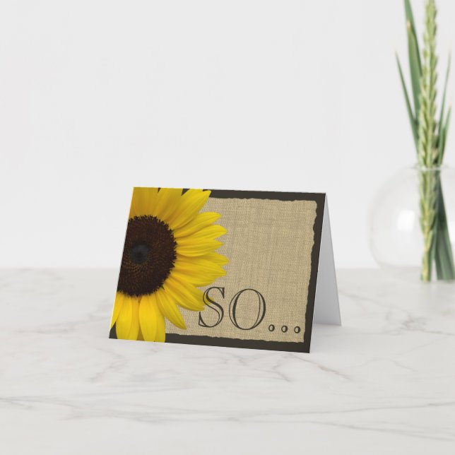 Be My Bridesmaid Rustic Sunflower Invitation (Front)