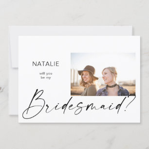 Be My Bridesmaid Small Photo Landscape Proposal In Invitation