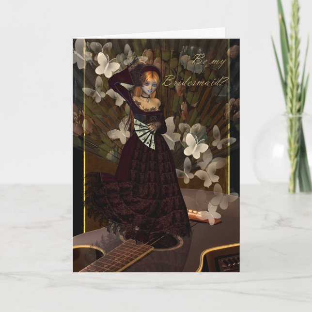 Be my Bridesmaid Spanish Style Fan Dancer Invitation (Front)