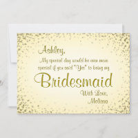Be My Bridesmaid | Vintage Gold Invitation