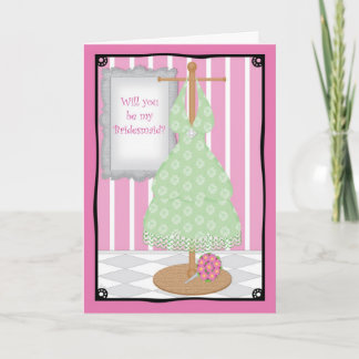 Be My Bridesmaid Whimsical Dress Shop Invitation