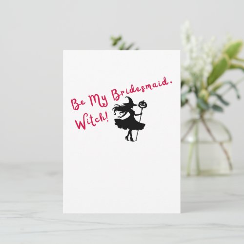 Be My Bridesmaid, Witch! Red Proposal Invitation