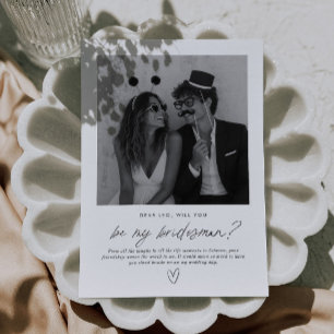 Be My Bridesman Handwritten Photo Proposal Invitation