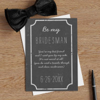 Be My Bridesman Request Chalkboard Wedding Flat