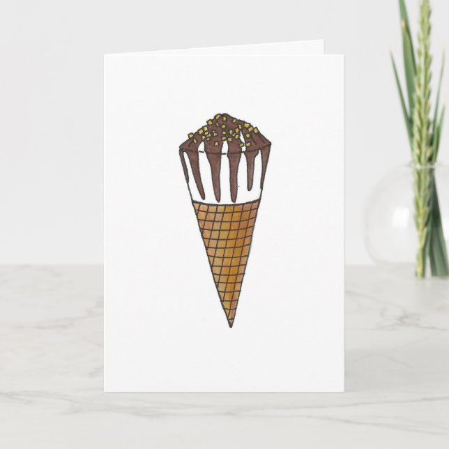 Be My Buddy Ice Cream Cone Valentine's Day Holiday Card (Front)