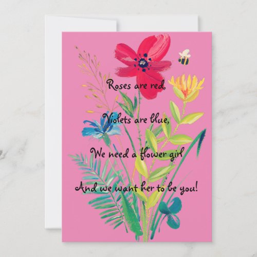 Be My Flower Girl Card  Flower Girl Proposal Card