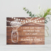 Be My Flower Girl | Rustic Country Bridesmaid Invitation (Standing Front)