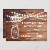 Be My Flower Girl | Rustic Country Bridesmaid Invitation (Front/Back)