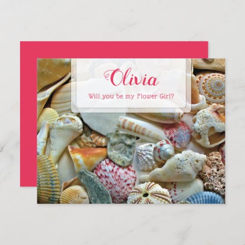 Be My Flower Girl Seashells Personal Note Card