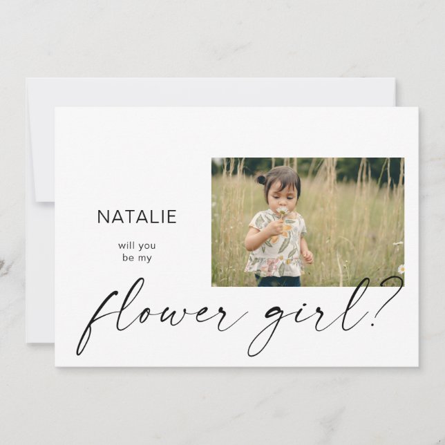 Be My Flower Girl Small Photo Proposal Invitation (Front)