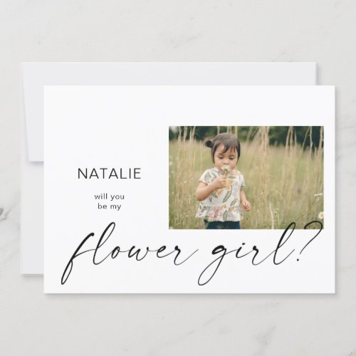Be My Flower Girl Small Photo Proposal Invitation