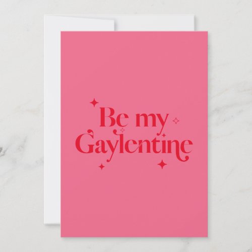 Be My Gaylentine Pink Red Sparkle Valentines Card