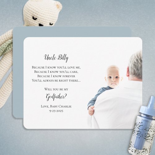 Be My Godfather Proposal Photo Invitation