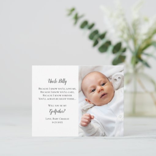 Be My Godfather Proposal Photo Invite | Zazzle