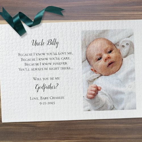 Be My Godfather Proposal Photo Invite Jigsaw Puzzle