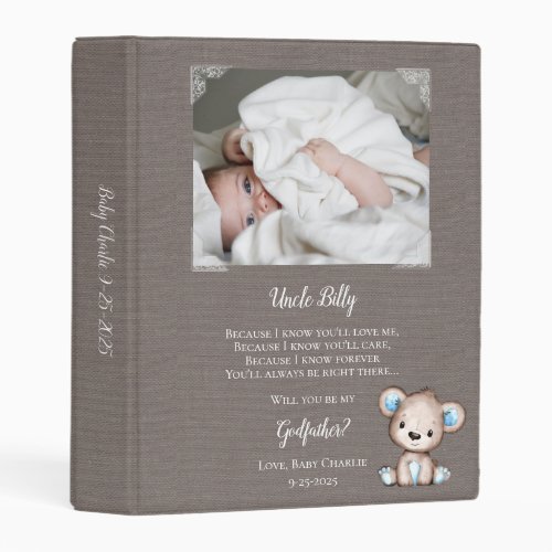 Be My Godfather Proposal Photo Mini Binder