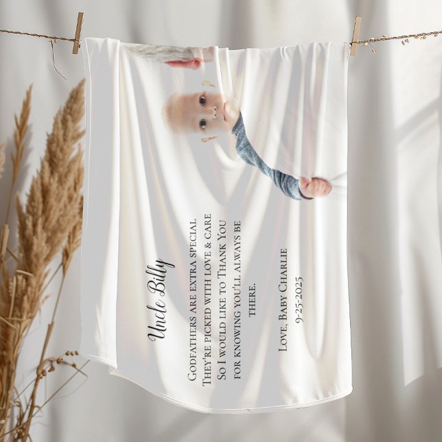 Be My Godfather Thank You Photo Fleece Blanket (Creator Uploaded)