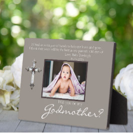 Be My Godmother Proposal Brown Memorial Photo Plaque