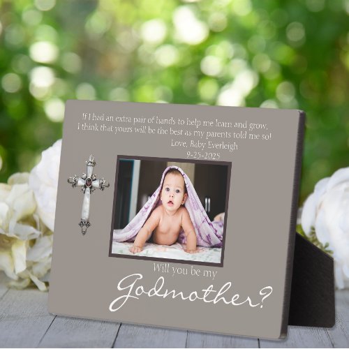 Be My Godmother Proposal Brown Memorial Photo Plaque