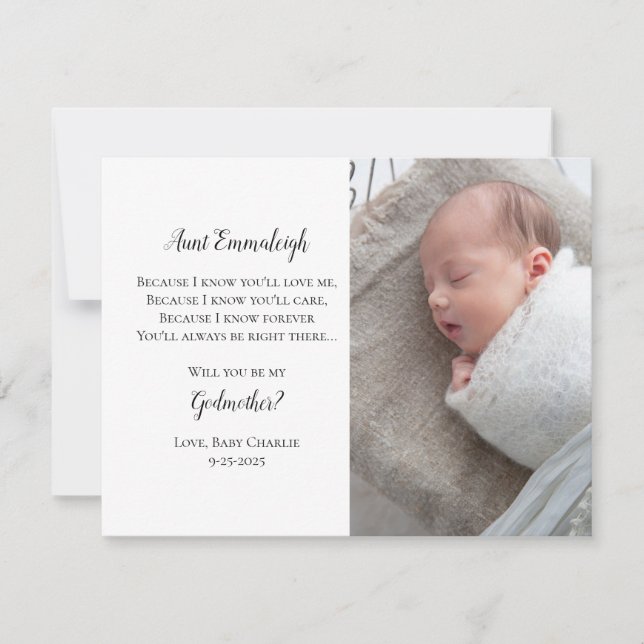 Be My Godmother Proposal Photo Invitation (Front)