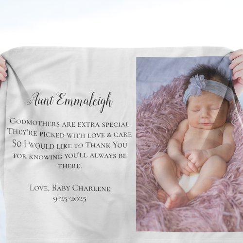 Be My Godmother Thank You Photo Fleece Blanket