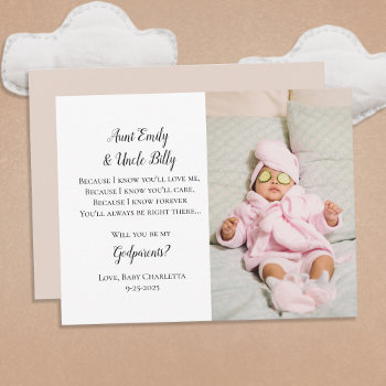 Be My Godparents Proposal Photo Invite by 3Cattails at Zazzle