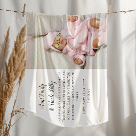Be My Godparents Thank You Photo Fleece Blanket