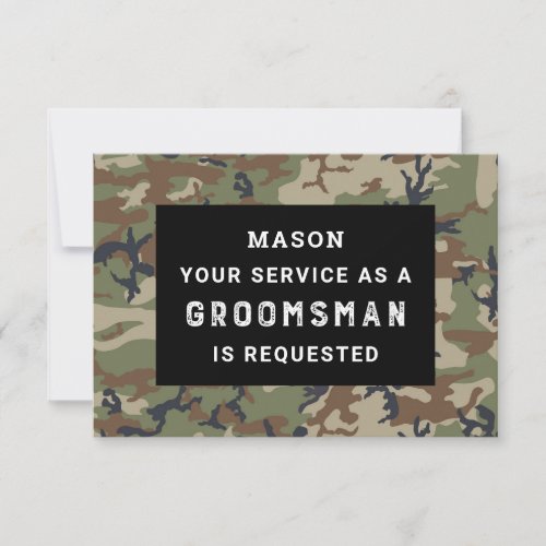 Be My Groomsman Card _ Camo