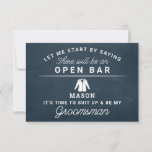 Be My Groomsman Card - Rustic<br><div class="desc">Pop the question with this humorous and charming flat card. Personalize the front with his name and the back with your own personal message. Simply edit the name and the message on the back, select a quantity of "1" and add to cart. Create personalized cards for the entire wedding party!...</div>