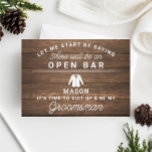 Be My Groomsman Card - Rustic Wood<br><div class="desc">Pop the question with this humorous and charming flat card. Personalize the front with his name and the back with your own personal message. Simply edit the name and the message on the back, select a quantity of "1" and add to cart. Create personalized cards for the entire wedding party!...</div>