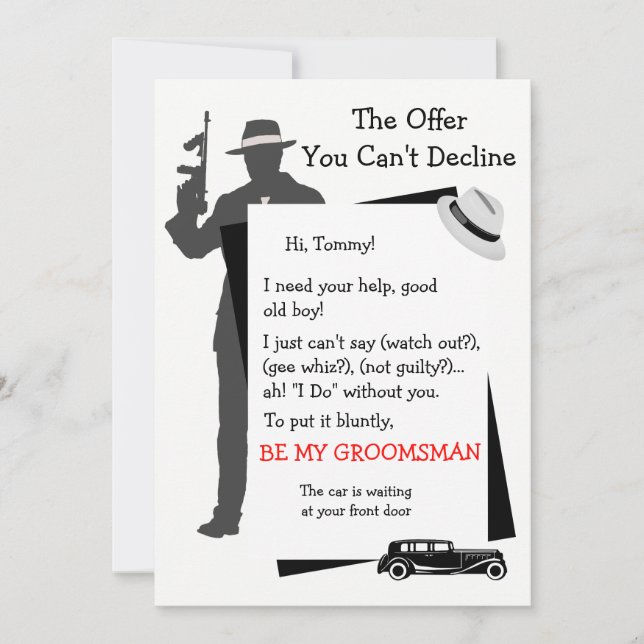 Be My Groomsman Offer You Can't Decline Invitation (Front)