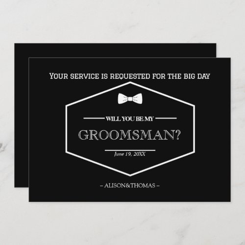 Be My Groomsman Proposal Wedding Invitation Card