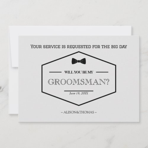 Be My Groomsman Proposal Wedding Invitation Card 
