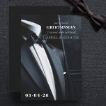 Be my groomsman request black tie wedding  invitation
