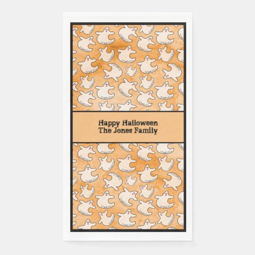 Be My Guest _ Cute Diva Ghost Halloween  Orange  Paper Guest Towels