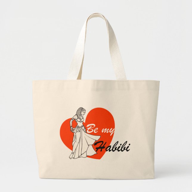 Be My Habibi Belly Dancer Large Tote Bag (Front)