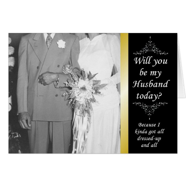 Be my Husband today? - FUNNY Cards (Front Horizontal)