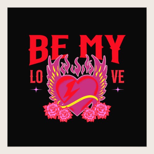 Be My Love Retro Cool Heart Rose Biker Valentine Photo Print