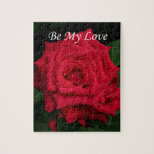 Be My Love Romantic Red Rose for Valentine's Day Jigsaw Puzzle