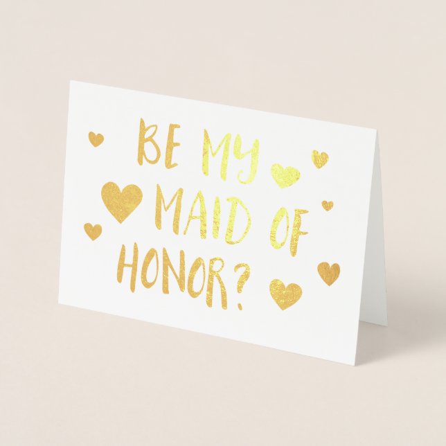 be my maid of honor bokeh foil card (Front)
