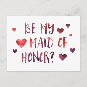 be my maid of honor bokeh postcard