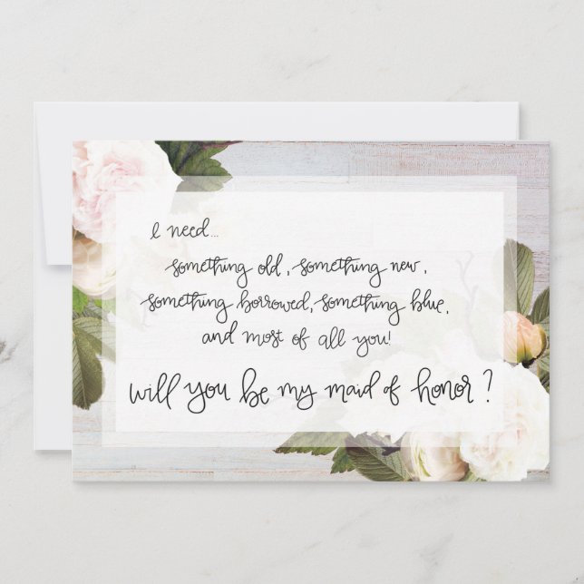 Be My Maid of Honor | Bridal Party Asking Card (Front)